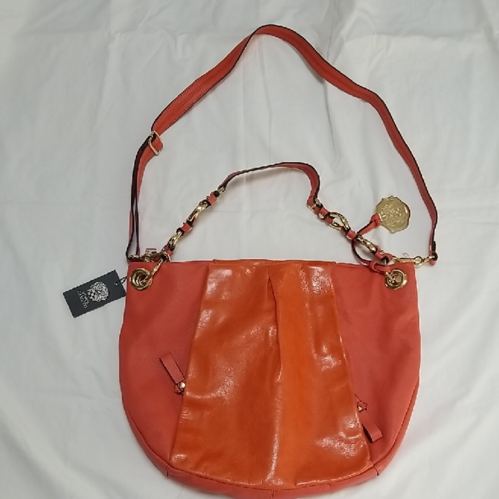 Orange Leather Shoulder Bag